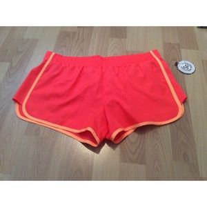 Neon Orange Athletic Booty Shorts